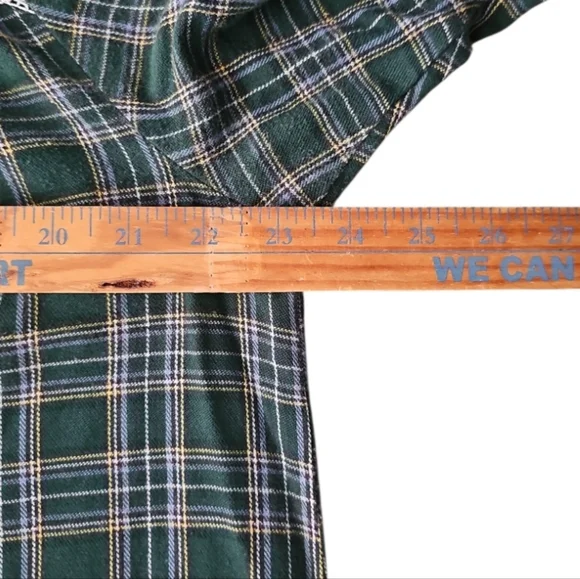 L.L. Bean Style Plaid Cotton Nightgown Green Flannel Cottagecore Sz L Cabin-core - Picture 12 of 12